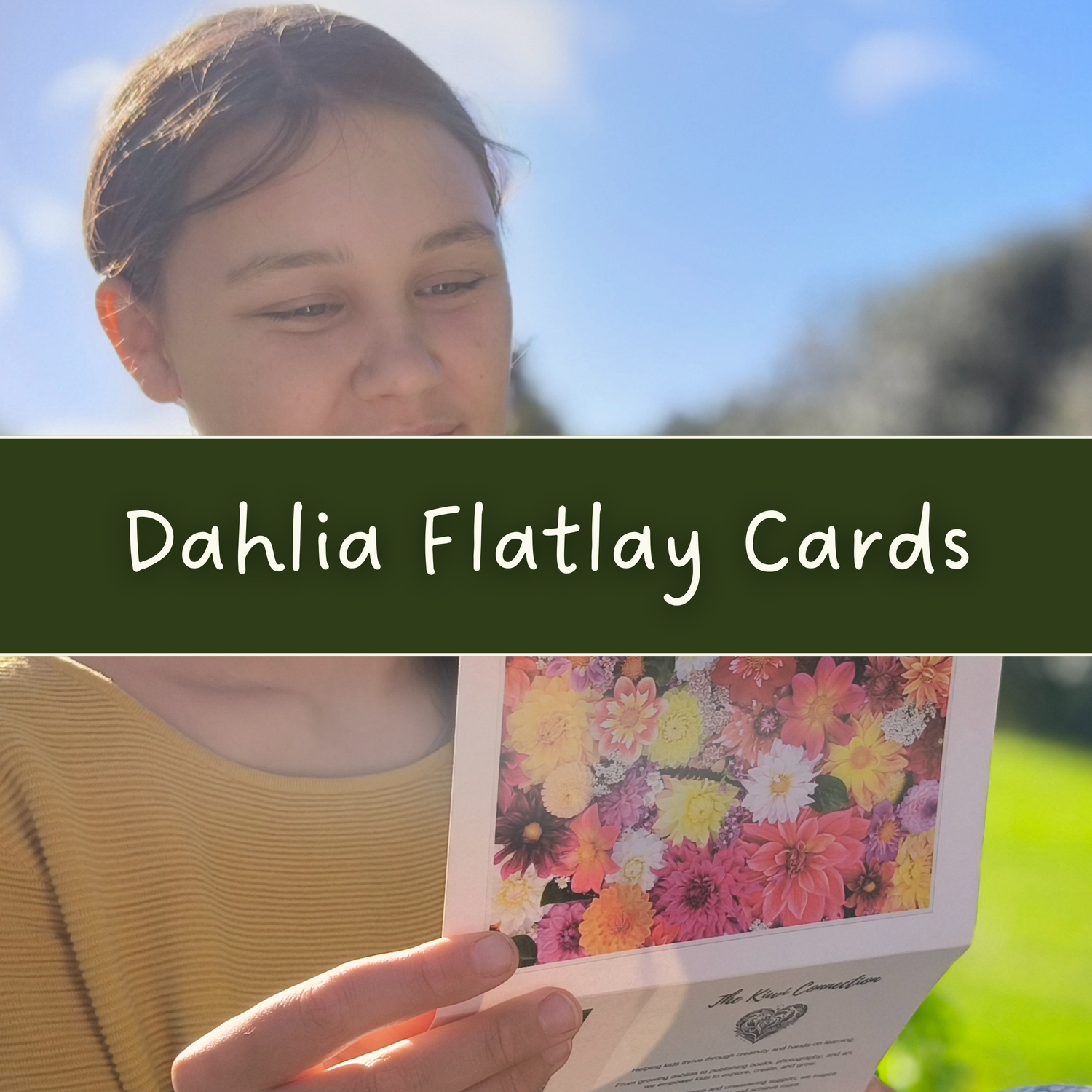 Dahlia Flatlay Greeting Cards