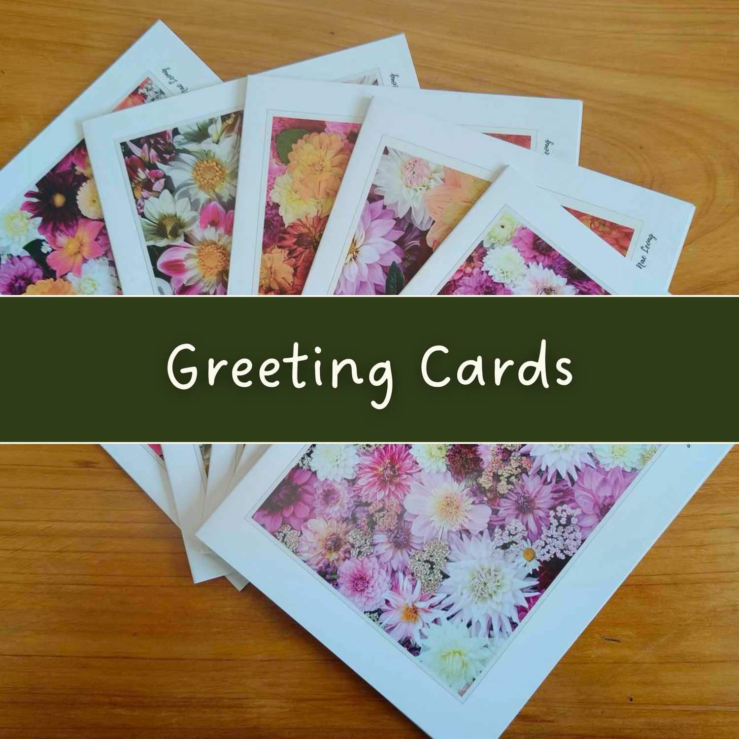 Dahlia Flatlay Greeting Cards