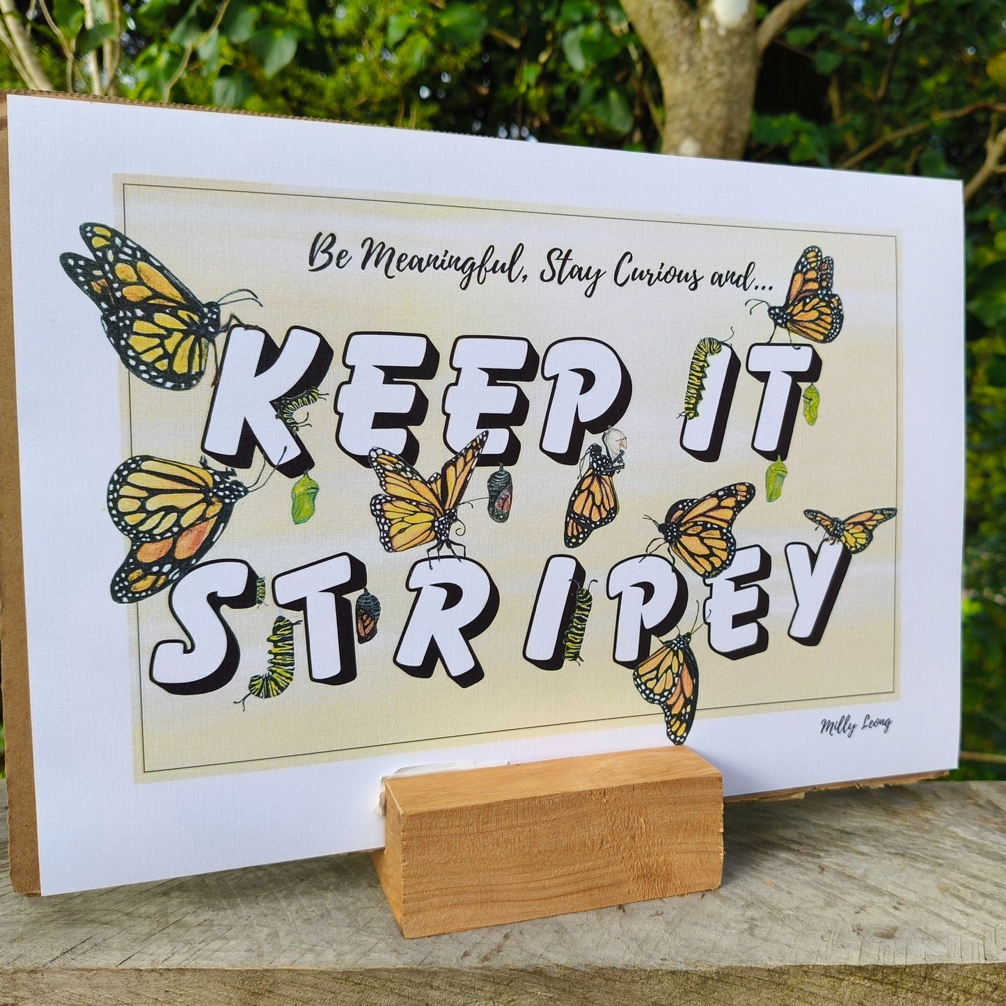 Hand-drawn butterfly art print by Milly – available in A4 and A3