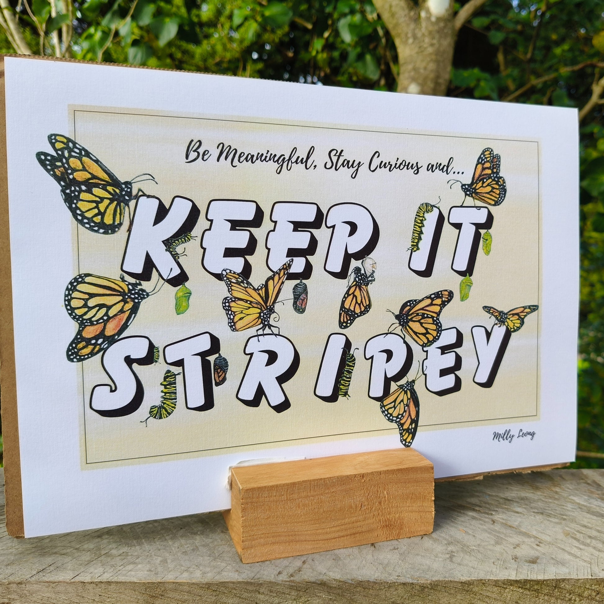 Hand-drawn butterfly art print by Milly – available in A4 and A3