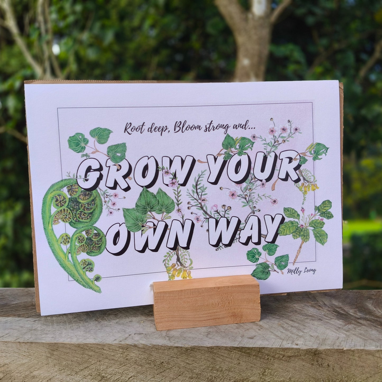 NZ native plant art print by Milly – hand-drawn in Aotearoa