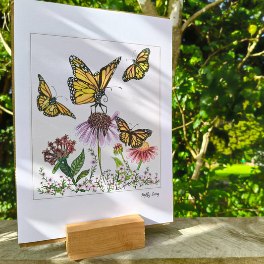 Hand-drawn butterfly art print by Milly – available in A4 and A3