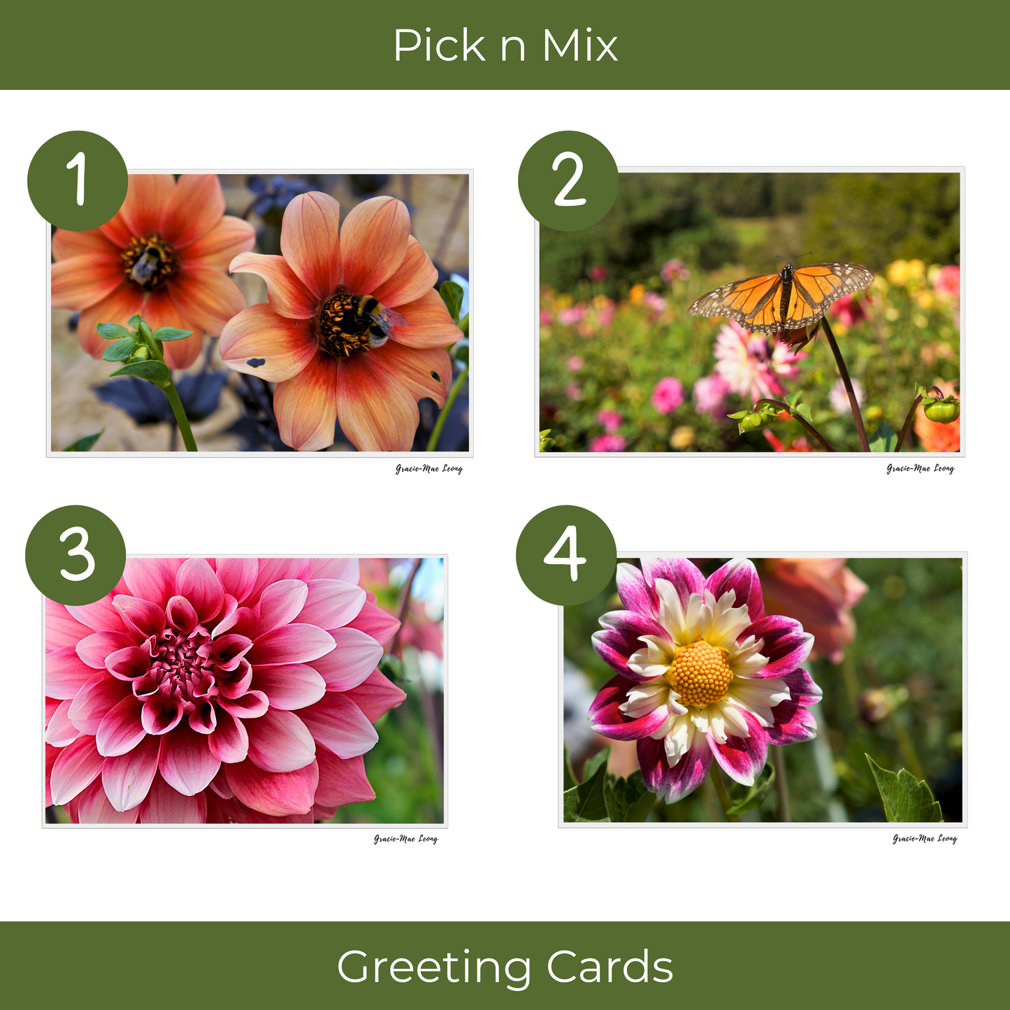 Gracie-Mae's Pick n Mix Greeting Cards – Set of 3 or 5
