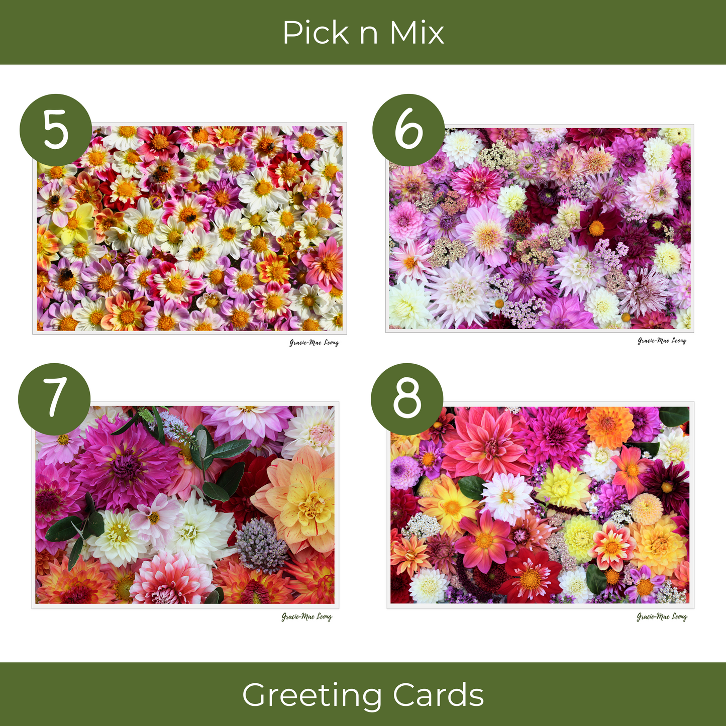 Gracie-Mae's Pick n Mix Greeting Cards – Set of 3 or 5