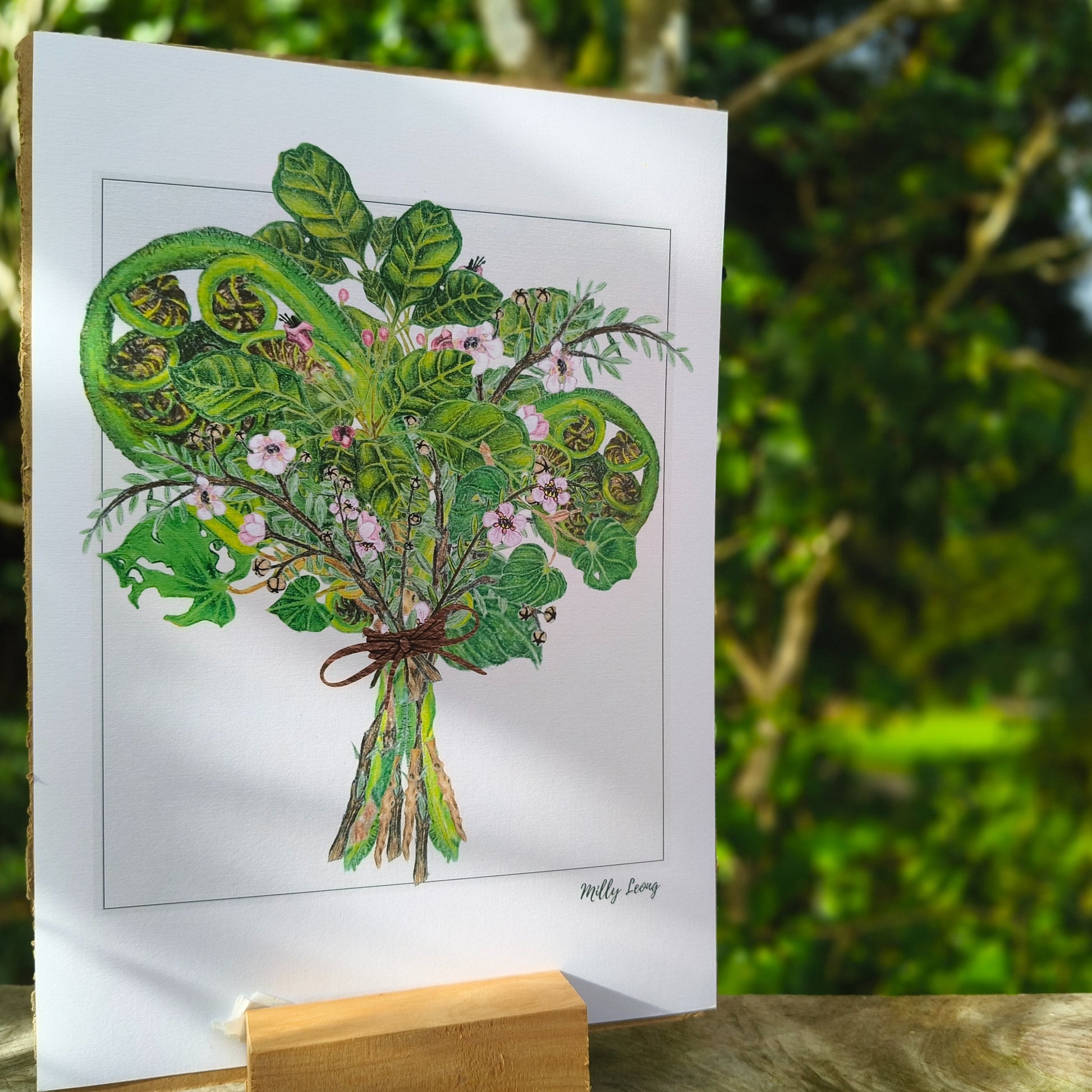 NZ native plant art print by Milly – hand-drawn in Aotearoa