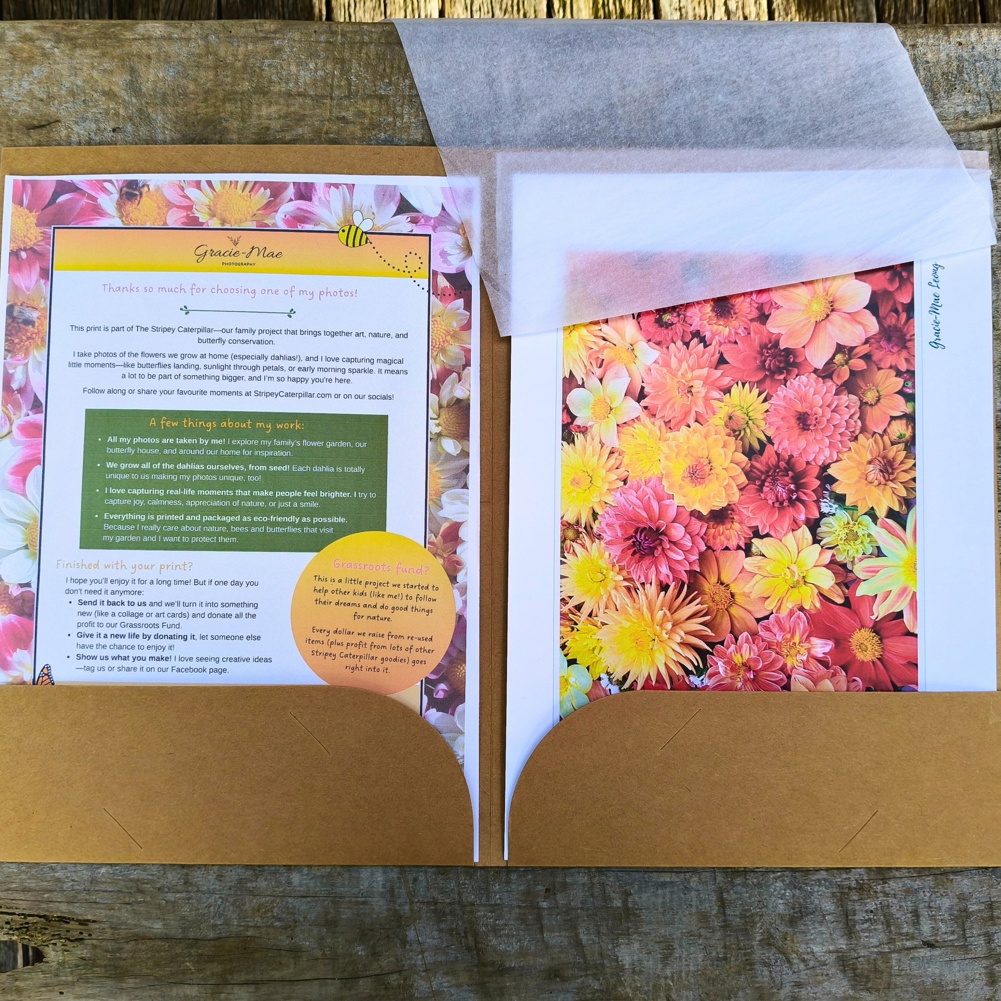 Sunset Delight flatlay art print by Gracie-Mae – available in A4, A3, A2