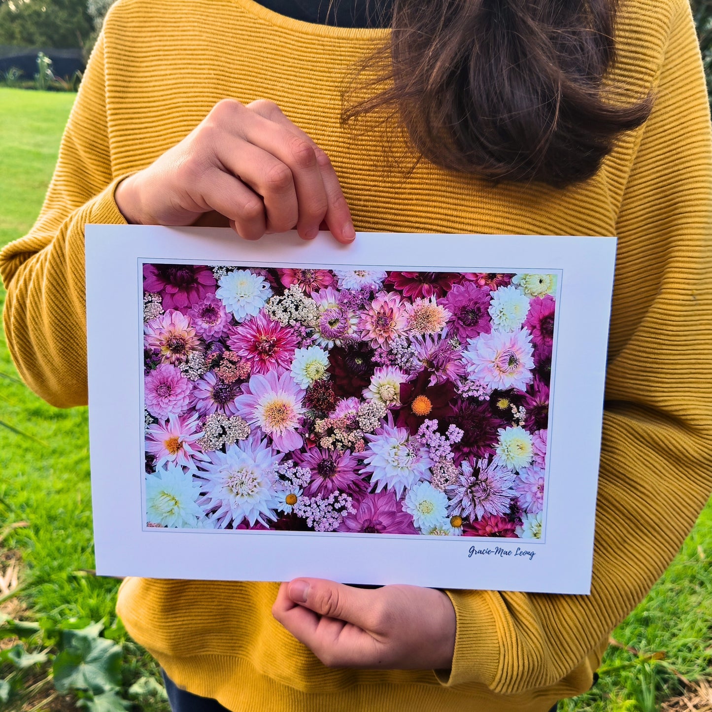 Purple Delight flatlay art print by Gracie-Mae – available in A4, A3, A2