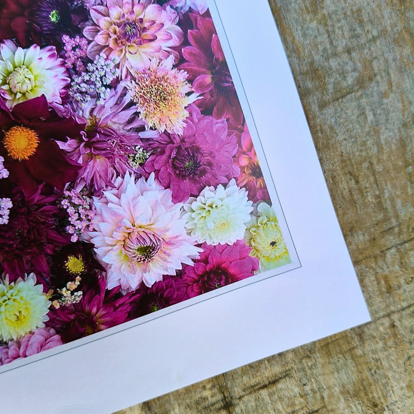 Purple Delight flatlay art print by Gracie-Mae – available in A4, A3, A2