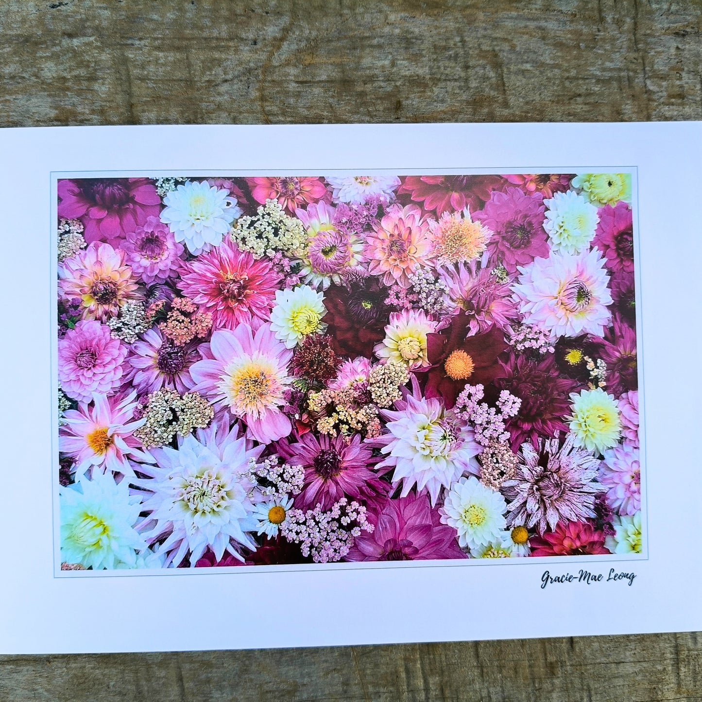 Purple Delight flatlay art print by Gracie-Mae – available in A4, A3, A2