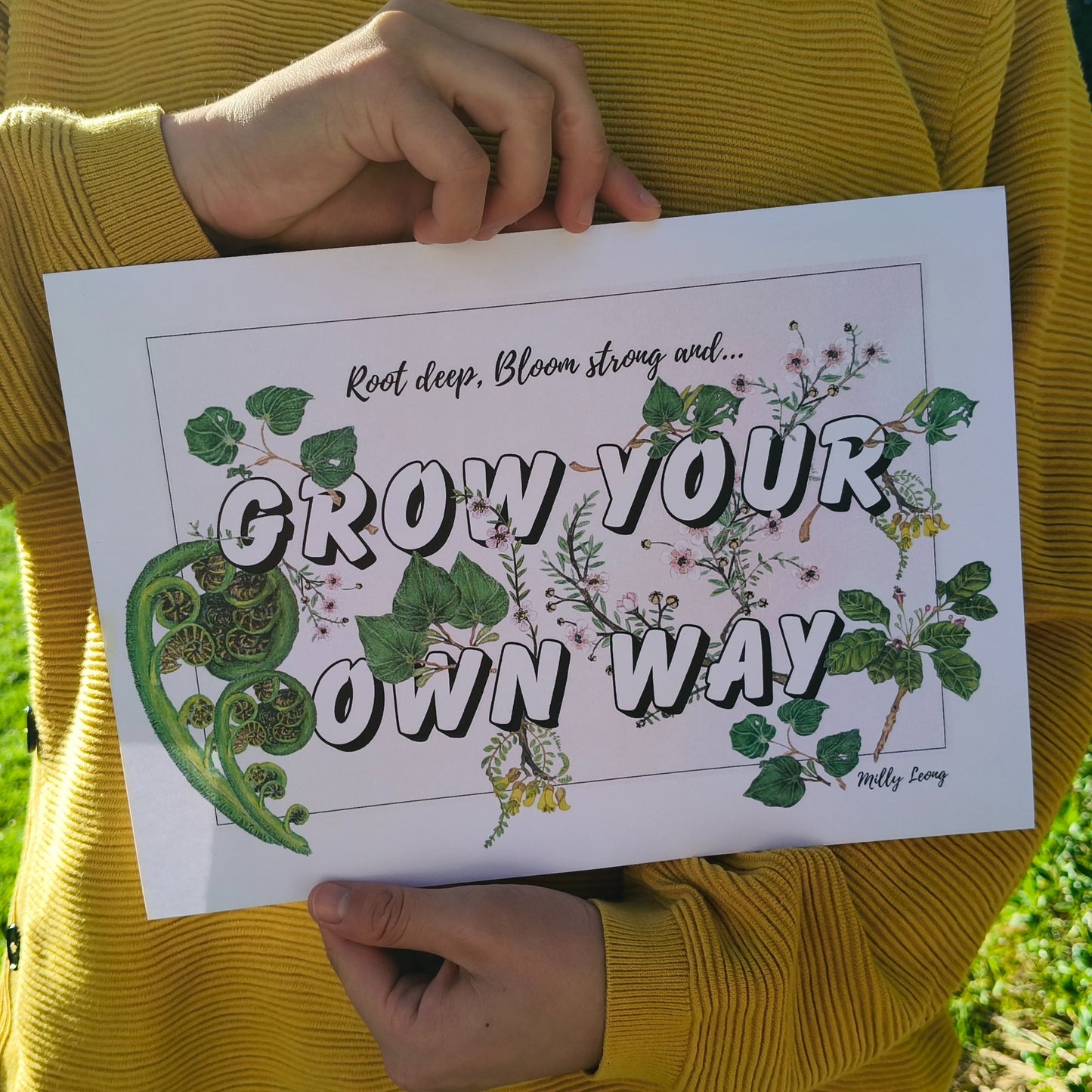 NZ native plant art print by Milly – hand-drawn in Aotearoa