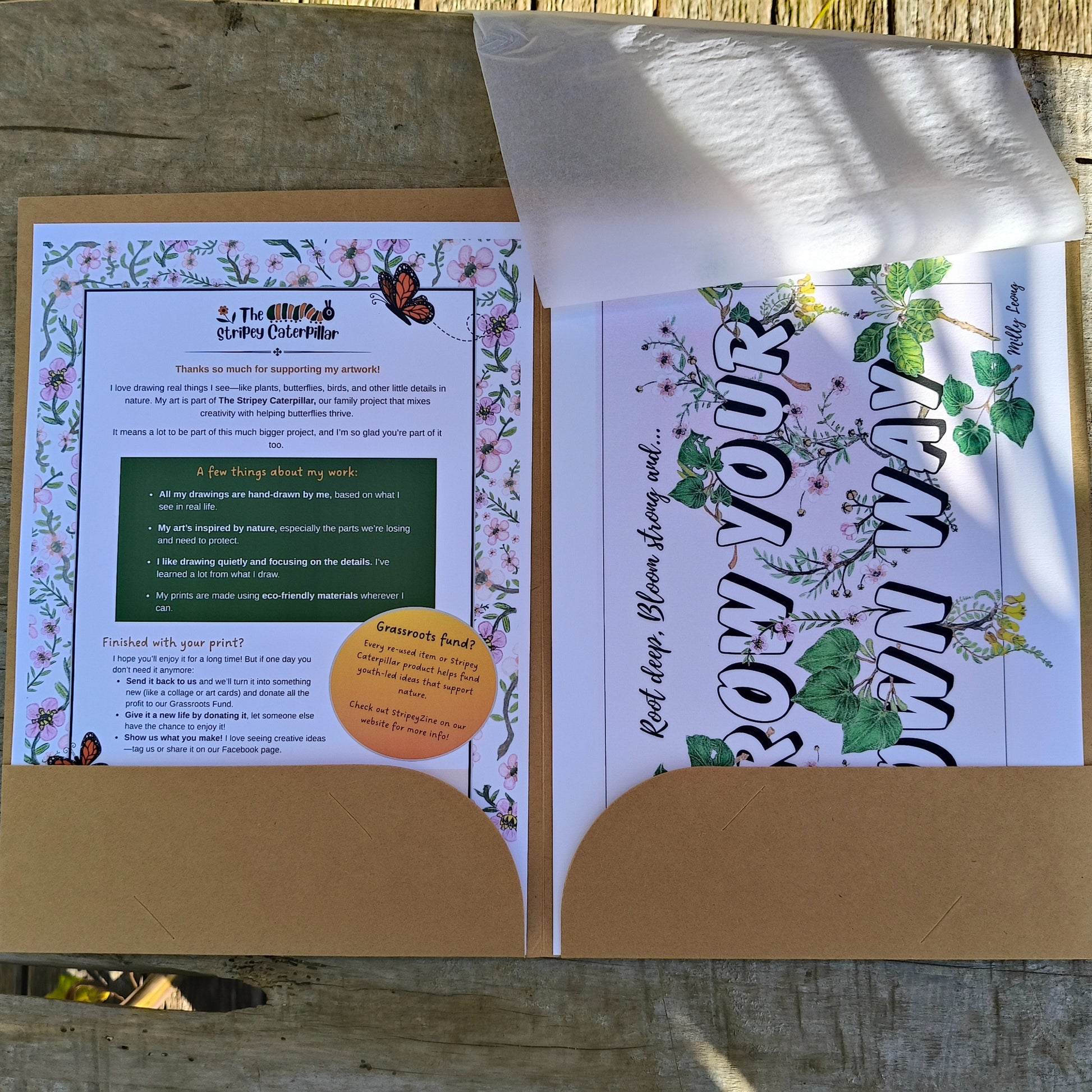 NZ native plant art print by Milly – hand-drawn in Aotearoa