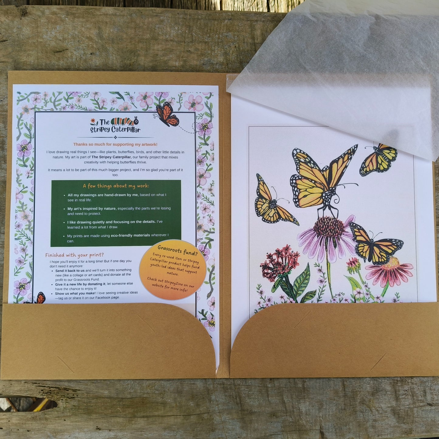 Butterflies & Flower Art Print – by Milly