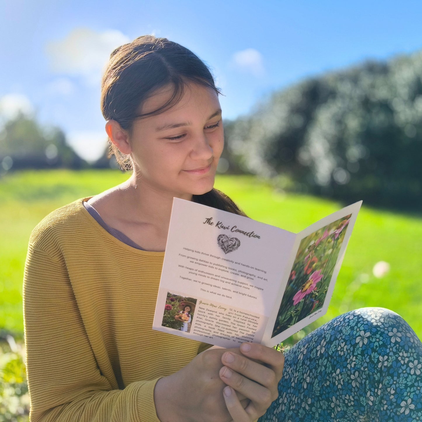 Greeting card featuring purple anemone dahlia photography by Gracie-Mae – blank inside