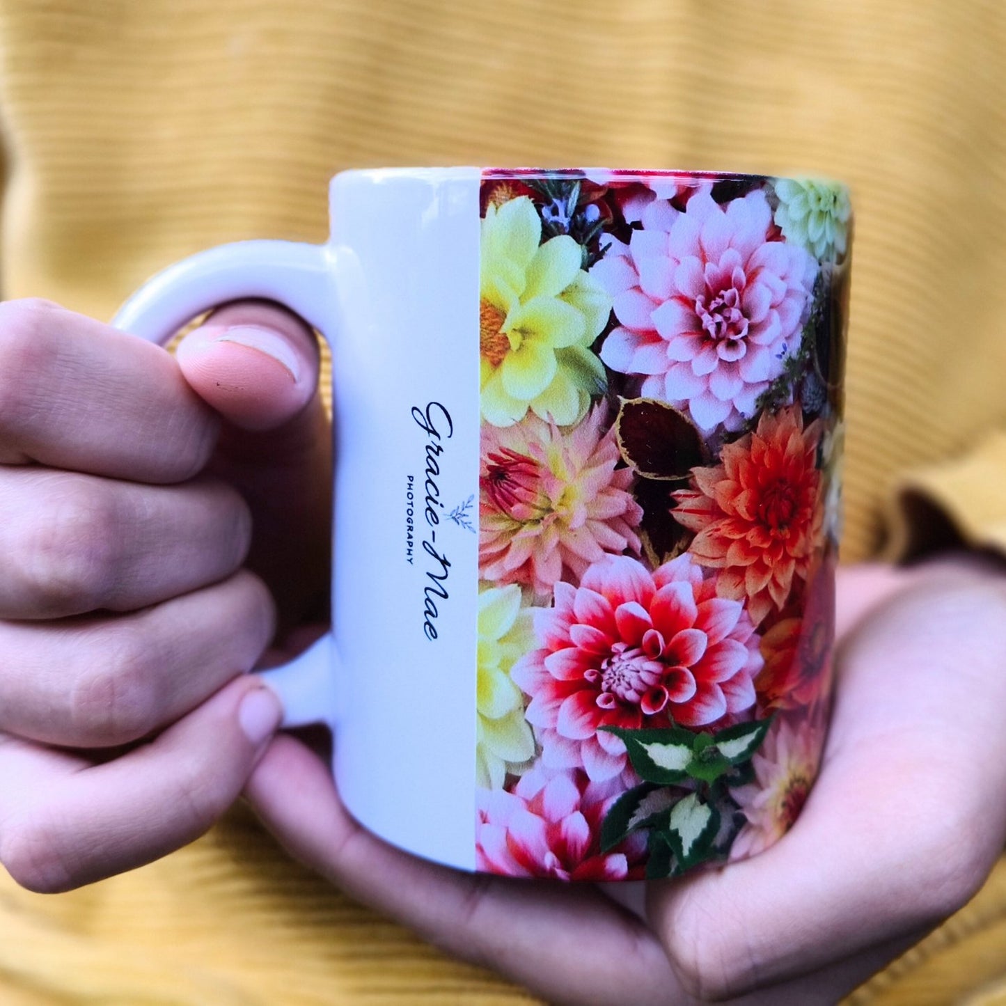 Sunny Dahlia Delight Mug – Gracie-Mae Photography