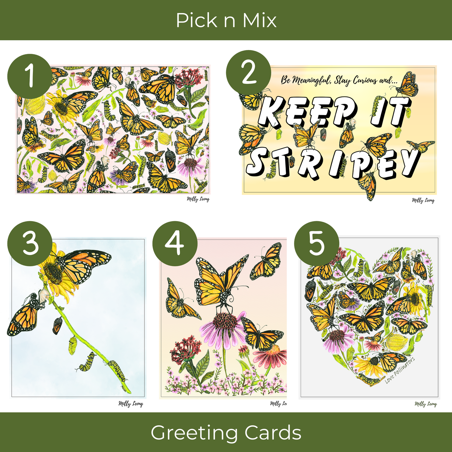 Milly’s Pick n Mix Greeting Cards – Set of 3 or 5